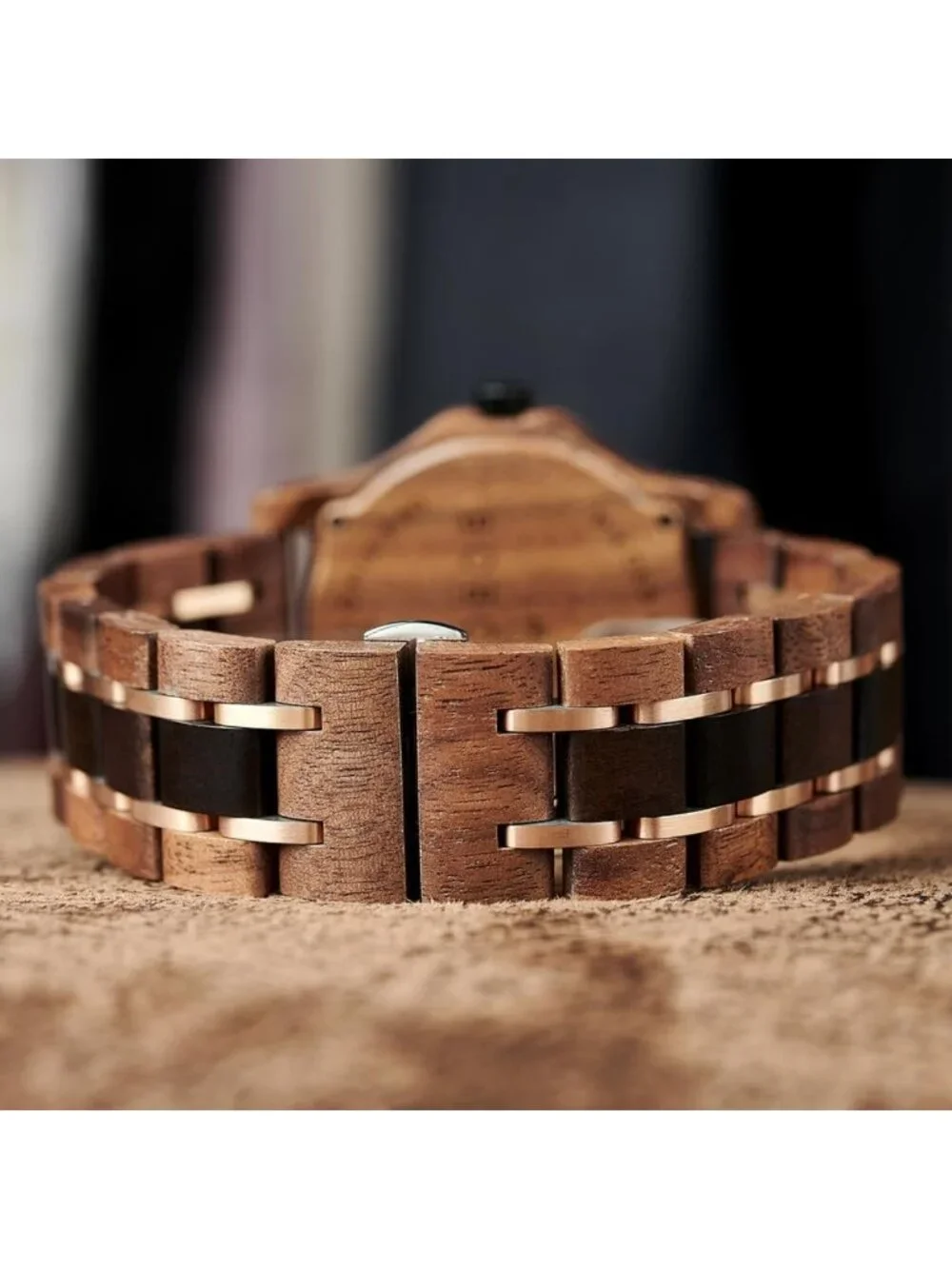 Natural Wooden Men's Watch - Minimalist Japanese Quartz, Unique Leaf Vein Dial